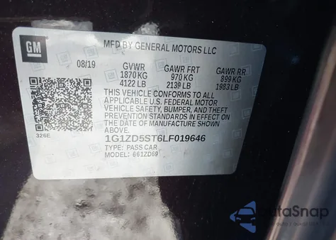 2020 Chevrolet Malibu Fwd Lt from USA, damaged, VIN 1G1ZD5ST6LF019646